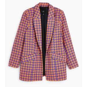 River Island Orange and Purple Houndstooth Blazer
